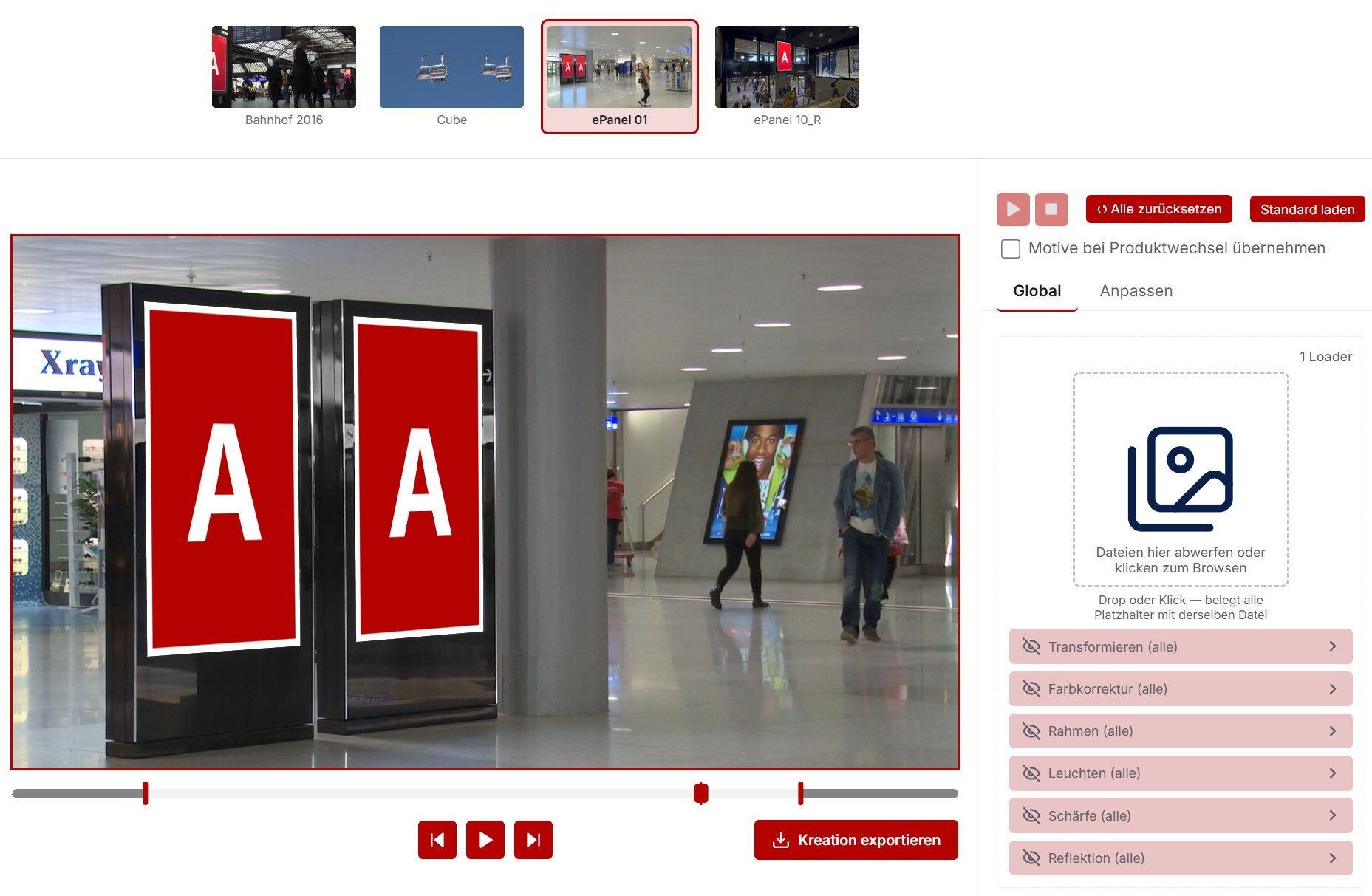 Creatieve simulator: plaatshouder op echt out-of-home-materiaal